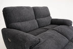 Cairo Black Lay-Z-Boy Style Fabric Power Recliner 2 Seater Sofa
