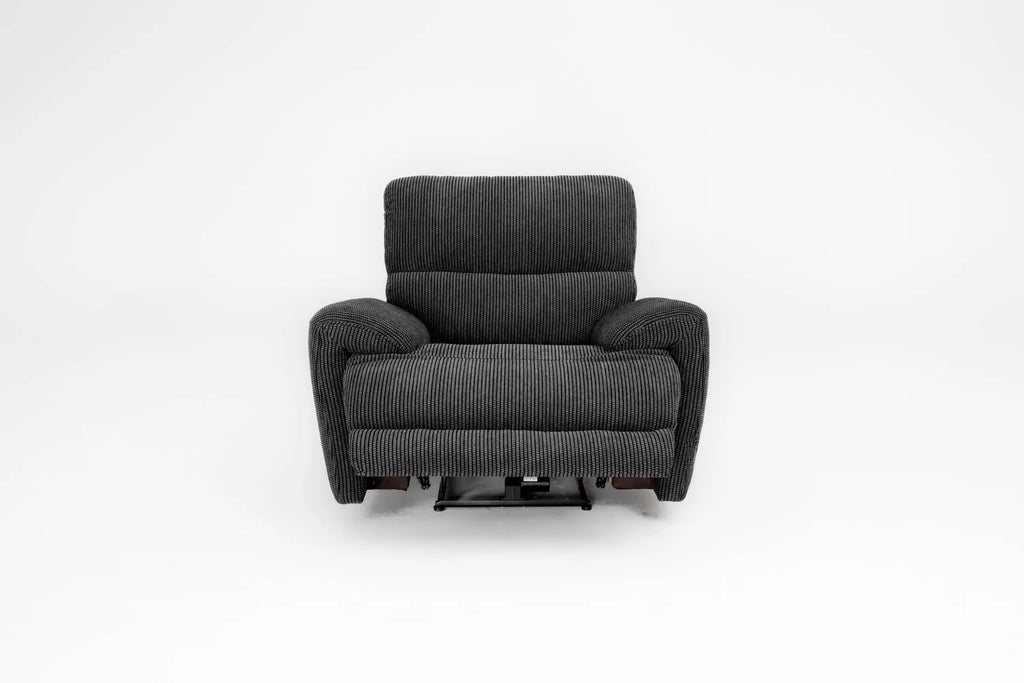 Cairo Black Lay-Z-Boy Style Fabric Power Recliner Chair