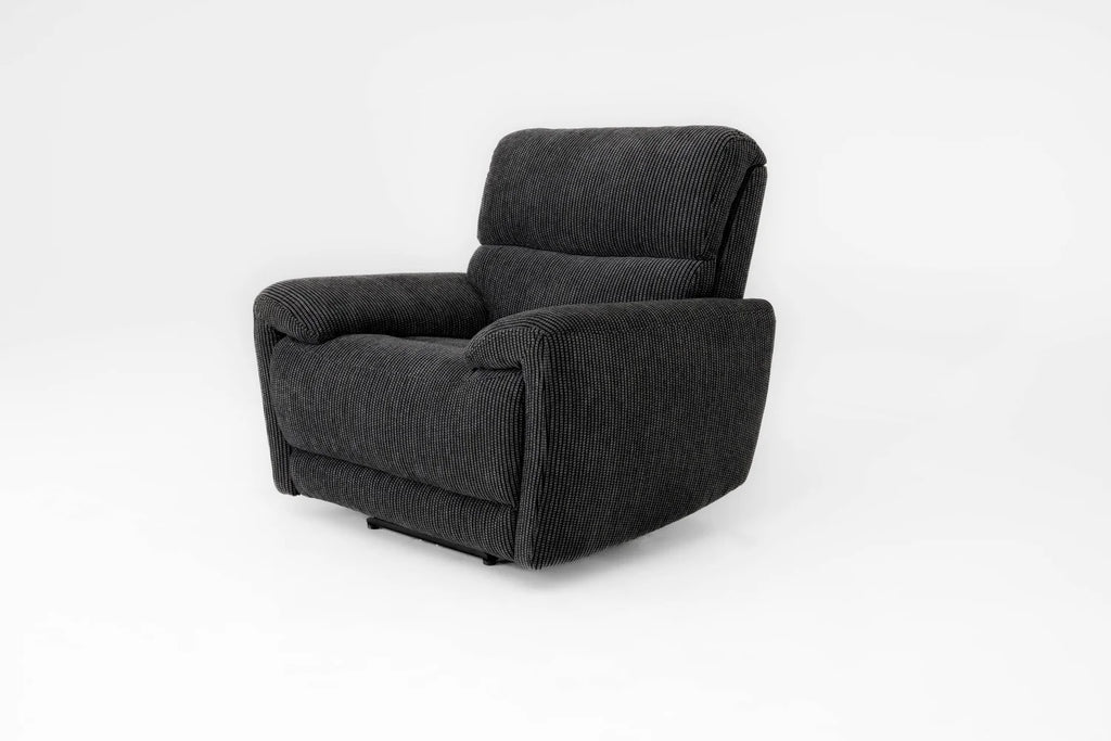 Cairo Black Lay-Z-Boy Style Fabric Power Recliner Chair