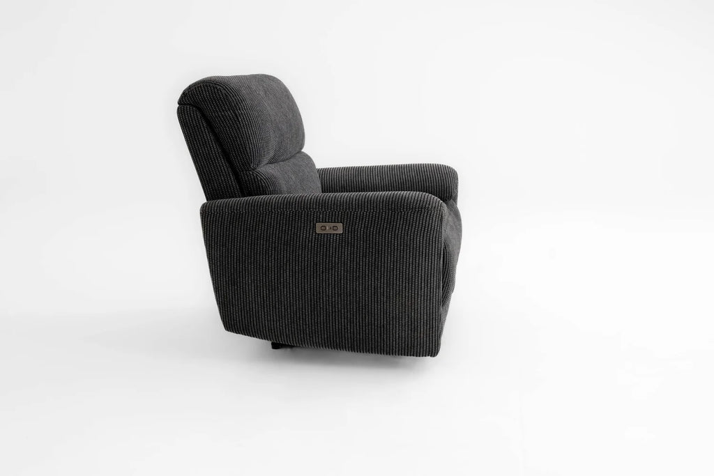 Cairo Black Lay-Z-Boy Style Fabric Power Recliner Chair