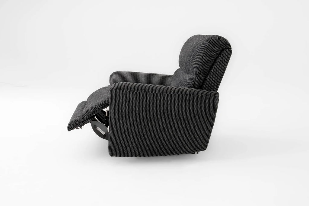 Cairo Black Lay-Z-Boy Style Fabric Power Recliner Chair