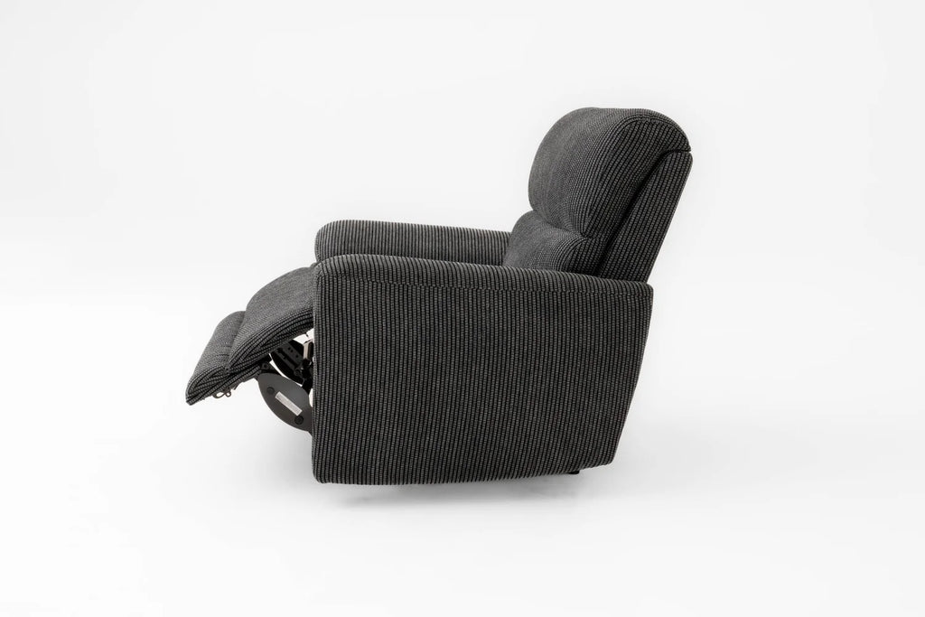 Cairo Black Lay-Z-Boy Style Fabric Power Recliner Chair