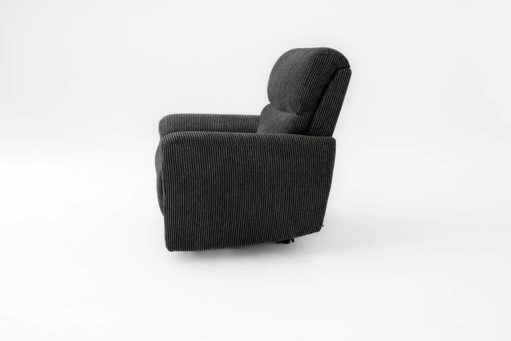 Cairo Black Lay-Z-Boy Style Fabric Power Recliner Chair