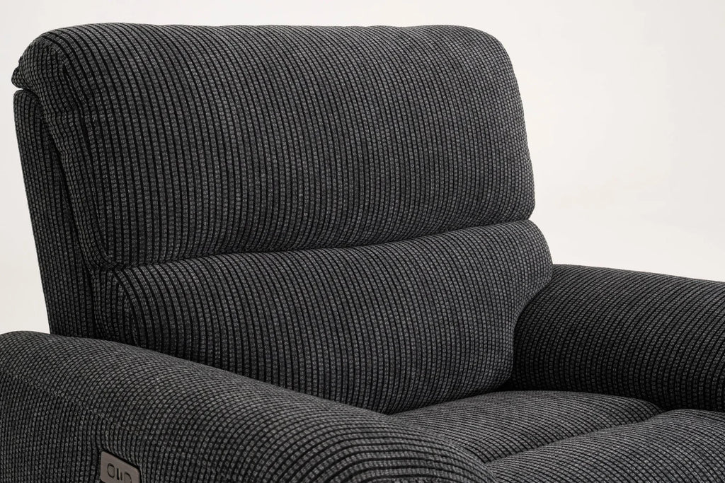 Cairo Black Lay-Z-Boy Style Fabric Power Recliner Chair