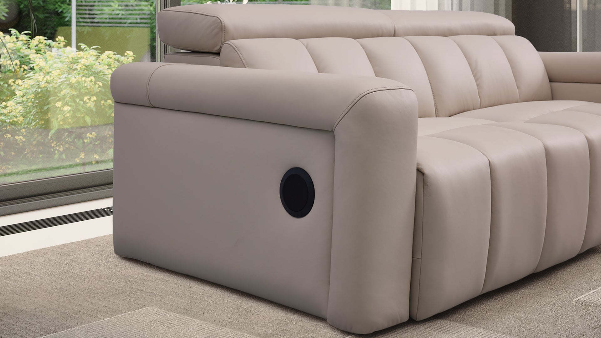 Dallas Cream Lay-Z-Boy Style Leather Power Recliner 3 Seater Sofa