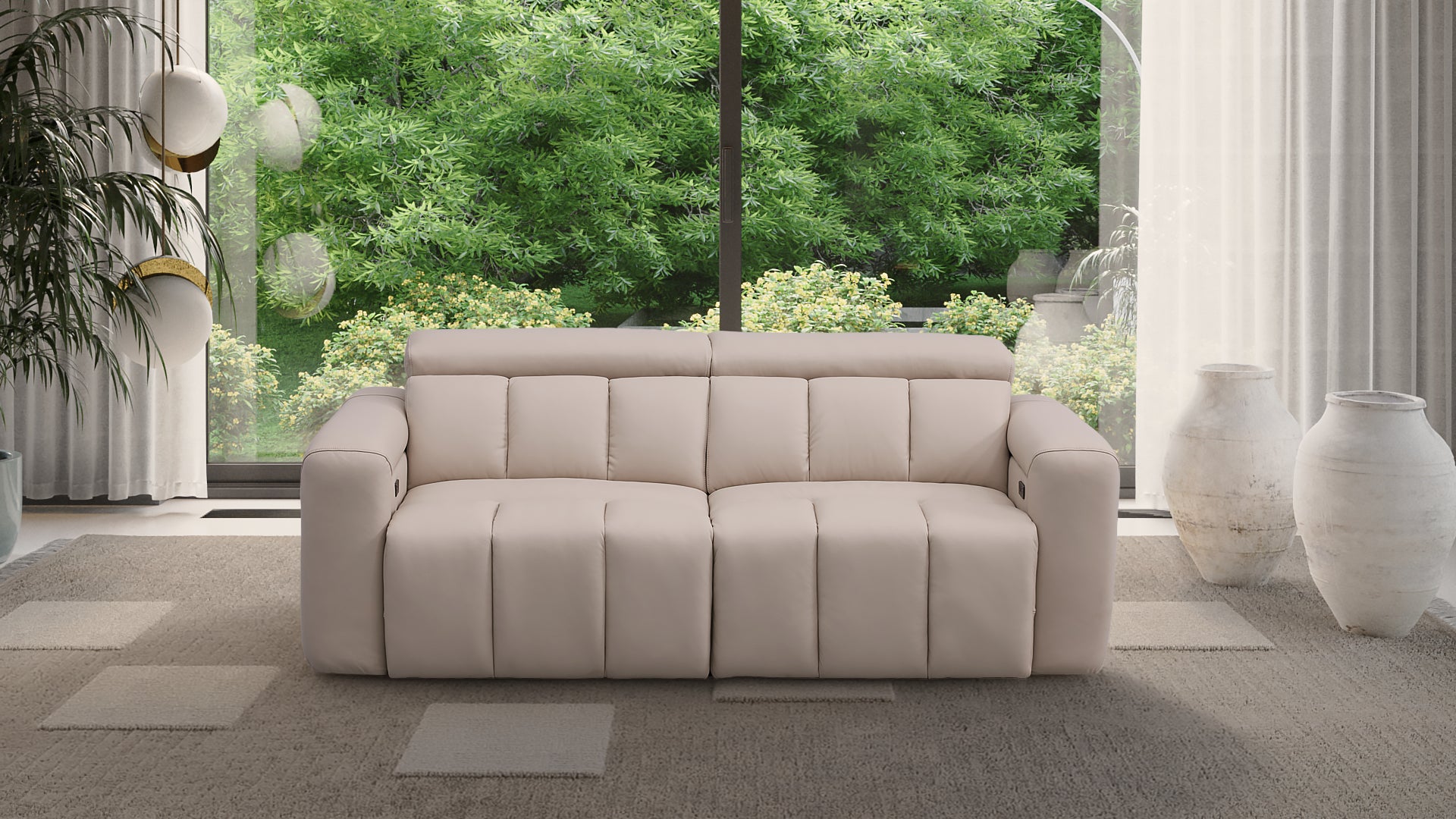 Dallas Cream Lay-Z-Boy Style Leather Power Recliner 3 Seater Sofa