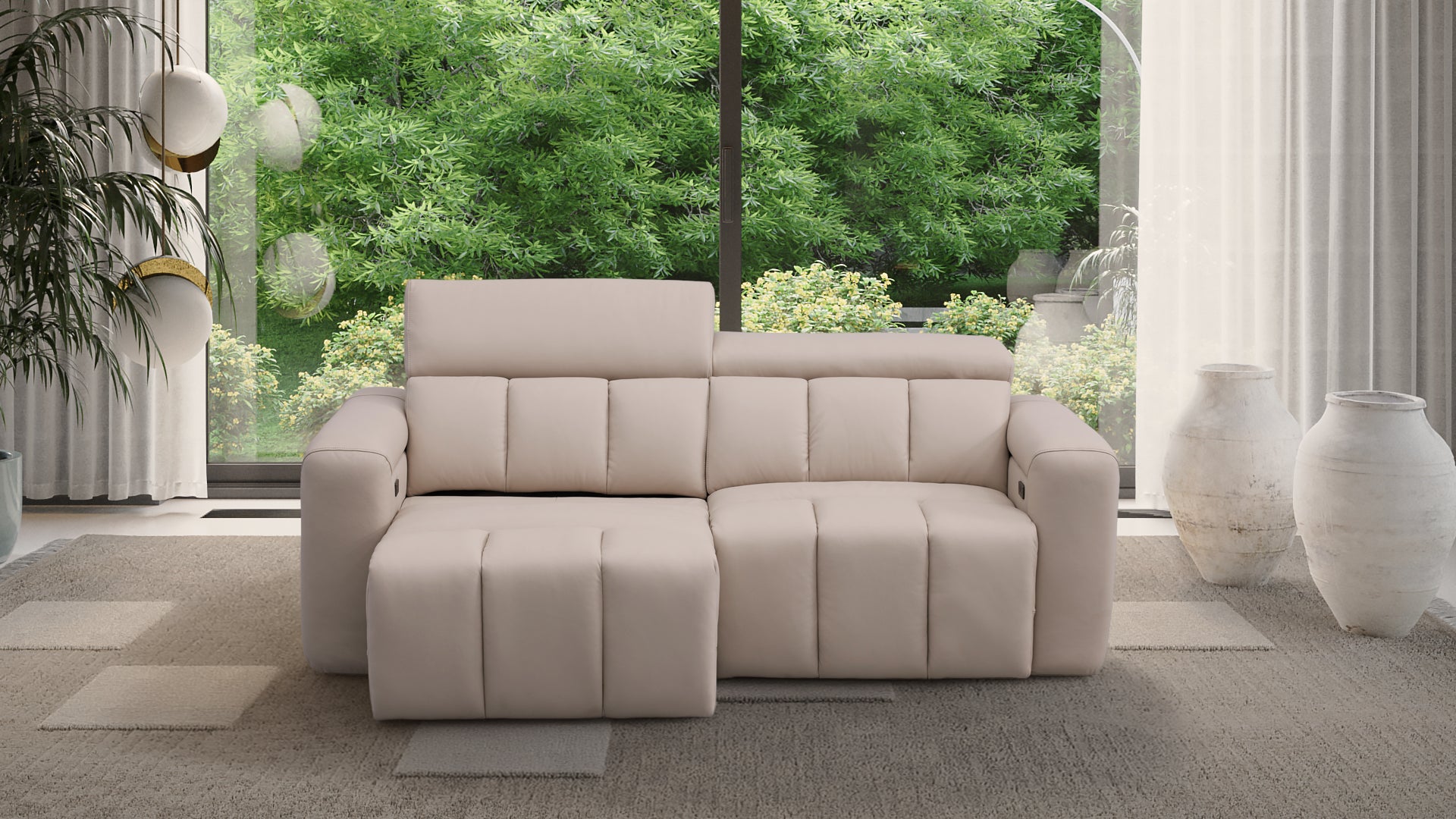 Dallas Cream Lay-Z-Boy Style Leather Power Recliner 3 Seater Sofa