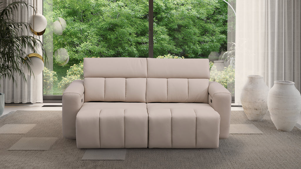 Dallas Cream Lay-Z-Boy Style Leather Power Recliner 3 Seater Sofa