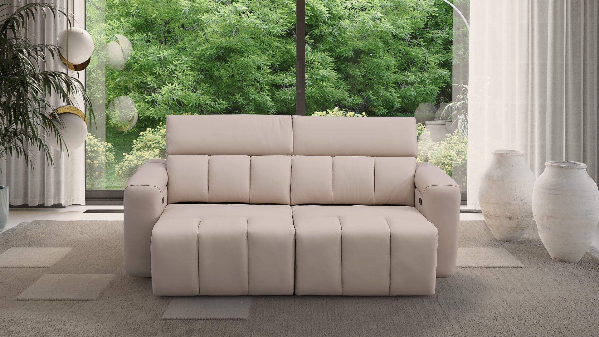 Dallas Cream Lay-Z-Boy Style Leather Power Recliner 3 Seater Sofa