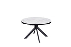 Danello Round Extending Dining Table White & Sunset Cloud Vein Ceramic