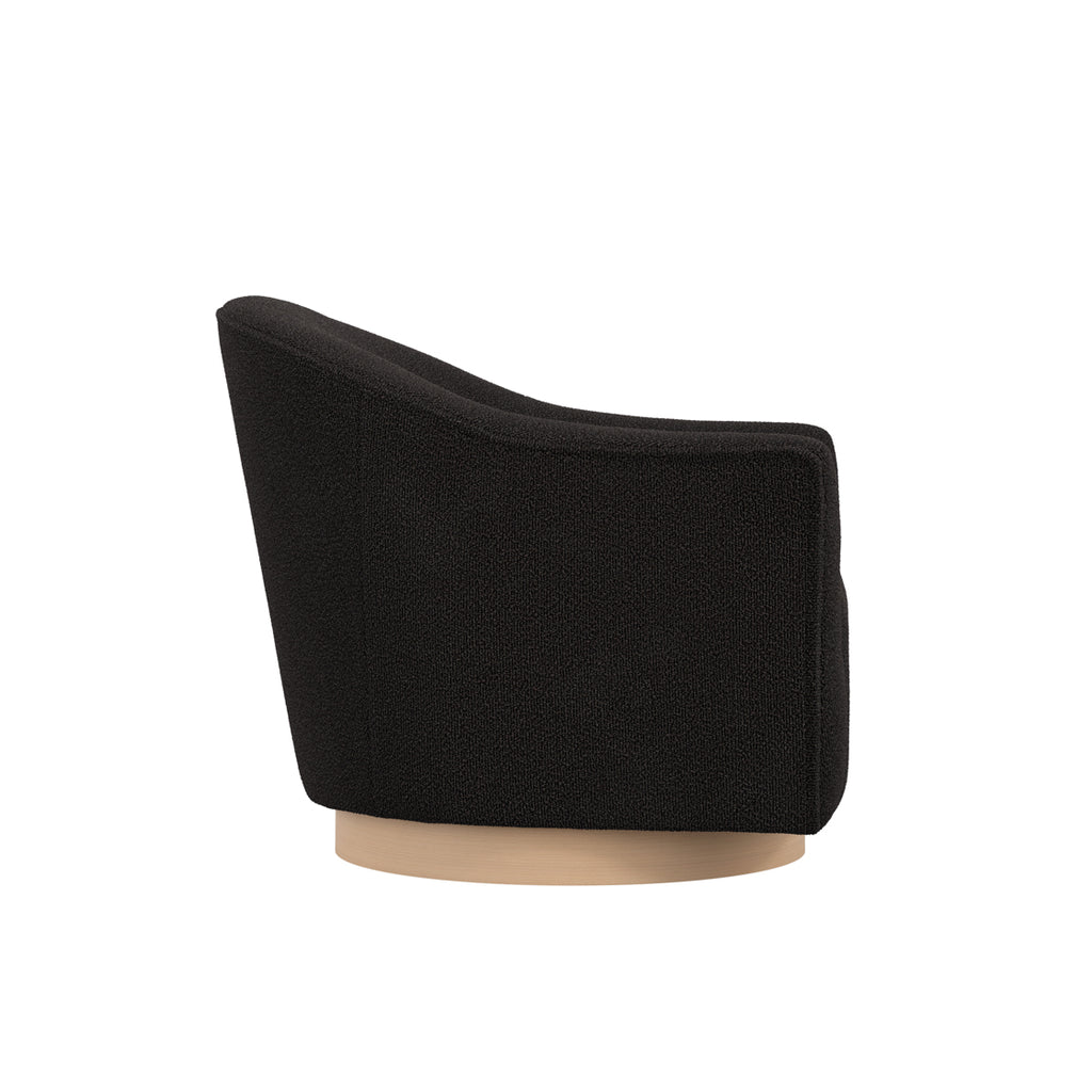 DAPHNE BLACK / NATURAL SWIVEL CHAIR
