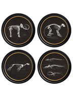 c.1870 Anatomical Skeletons - Dark - Round Frames