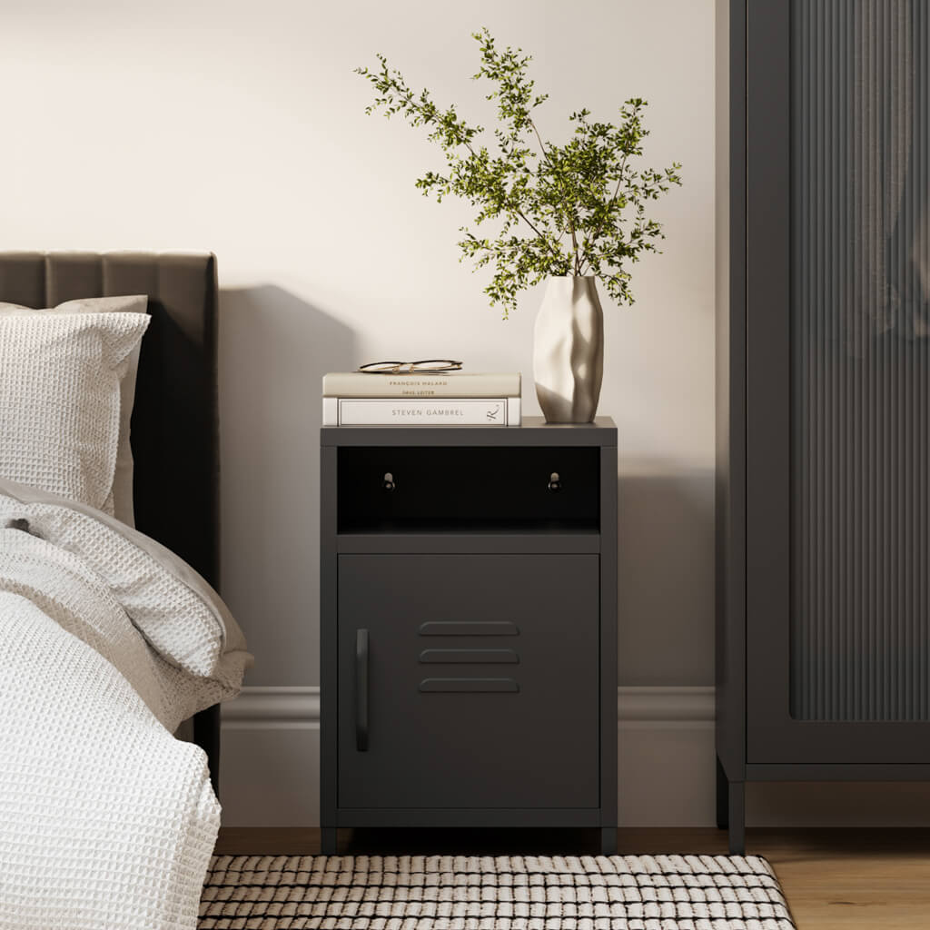 DILLON BLACK BEDSIDE CABINET