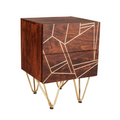 Jai Gold Two Drawer Side Table
