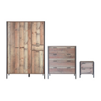 Stretton 3 Piece Bedroom Set 4 Door Wardrobe