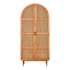 Lyon 2 Door Natural Rattan And Oak Cabinet