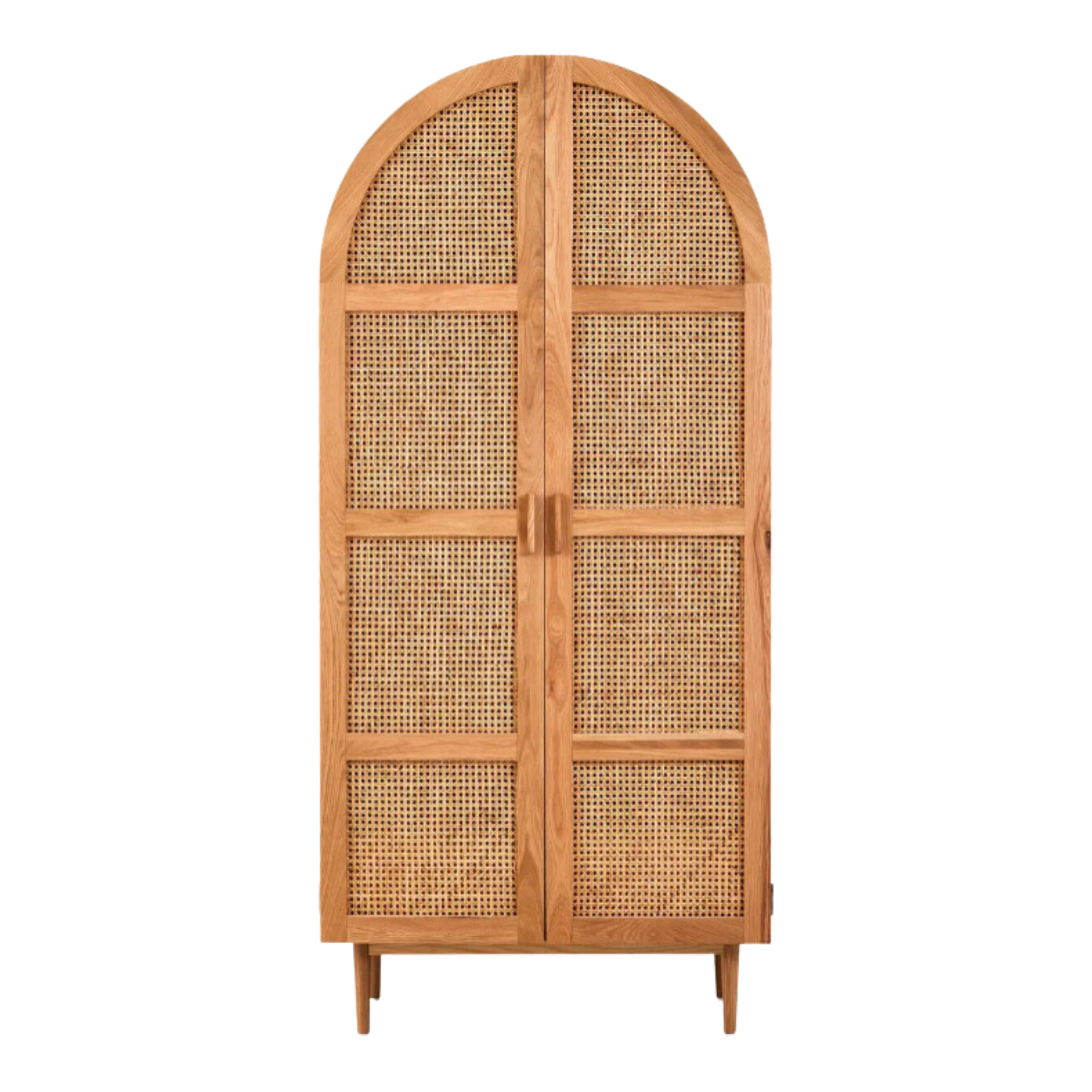 Lyon 2 Door Natural Rattan And Oak Cabinet