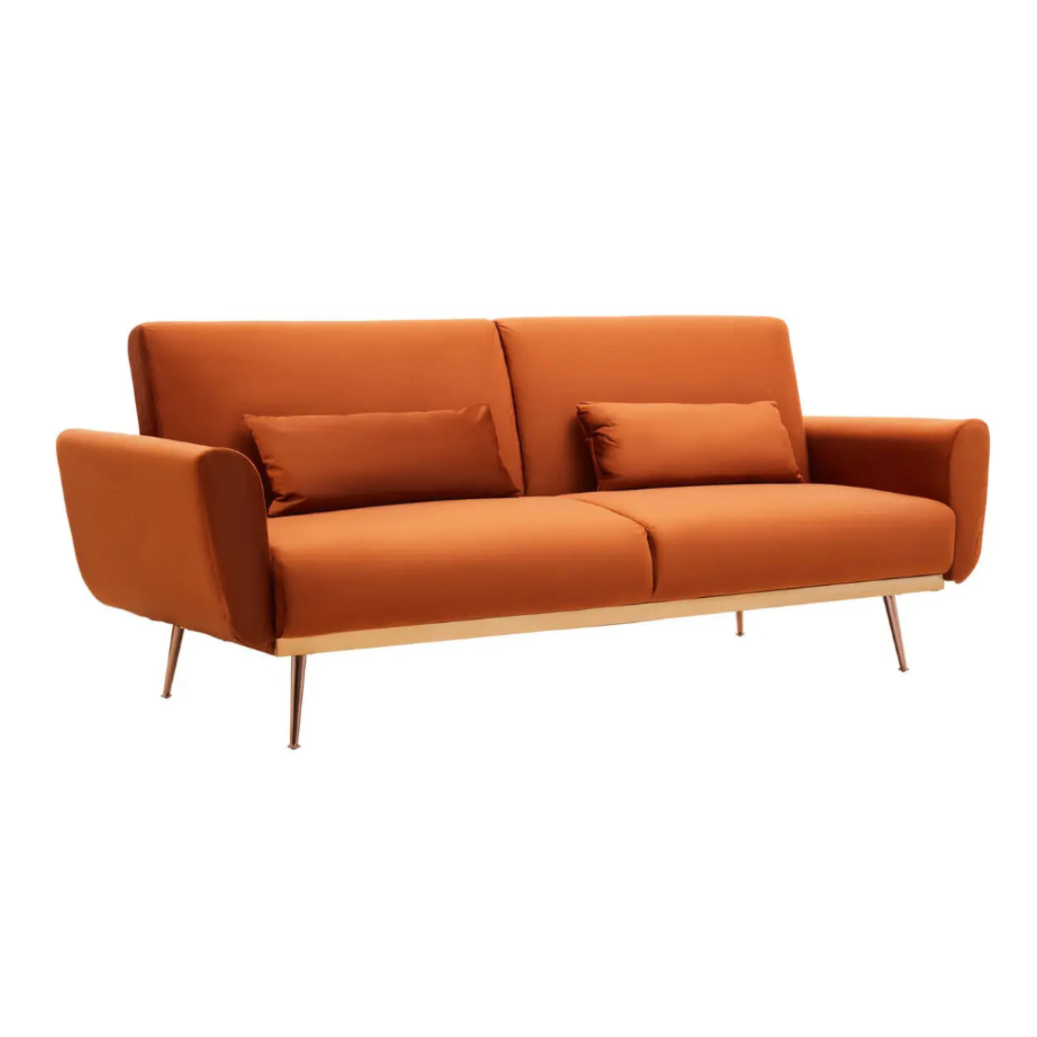 Hatton Burnt Orange Velvet Sofa Bed