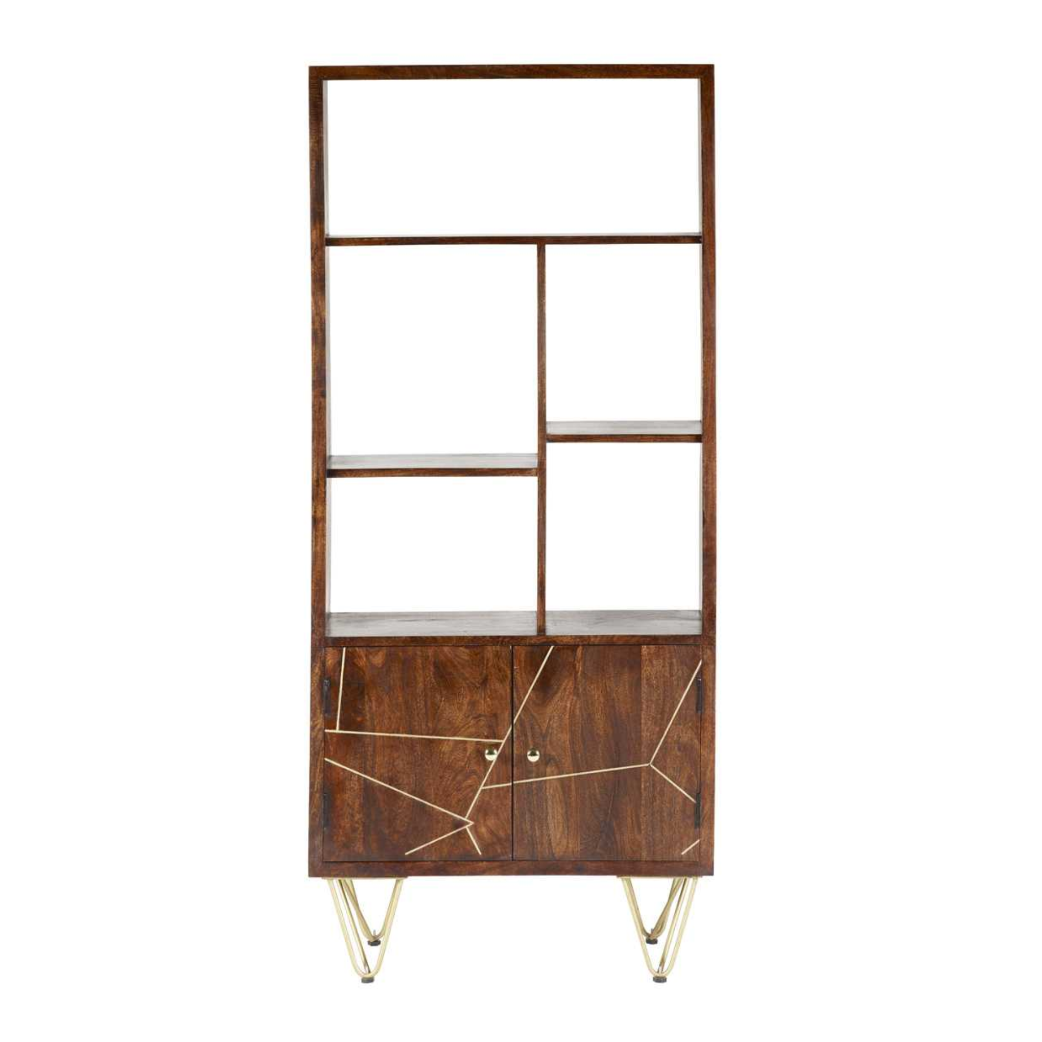 Jai Solid Mango Wood Large Bookcase 2 Door