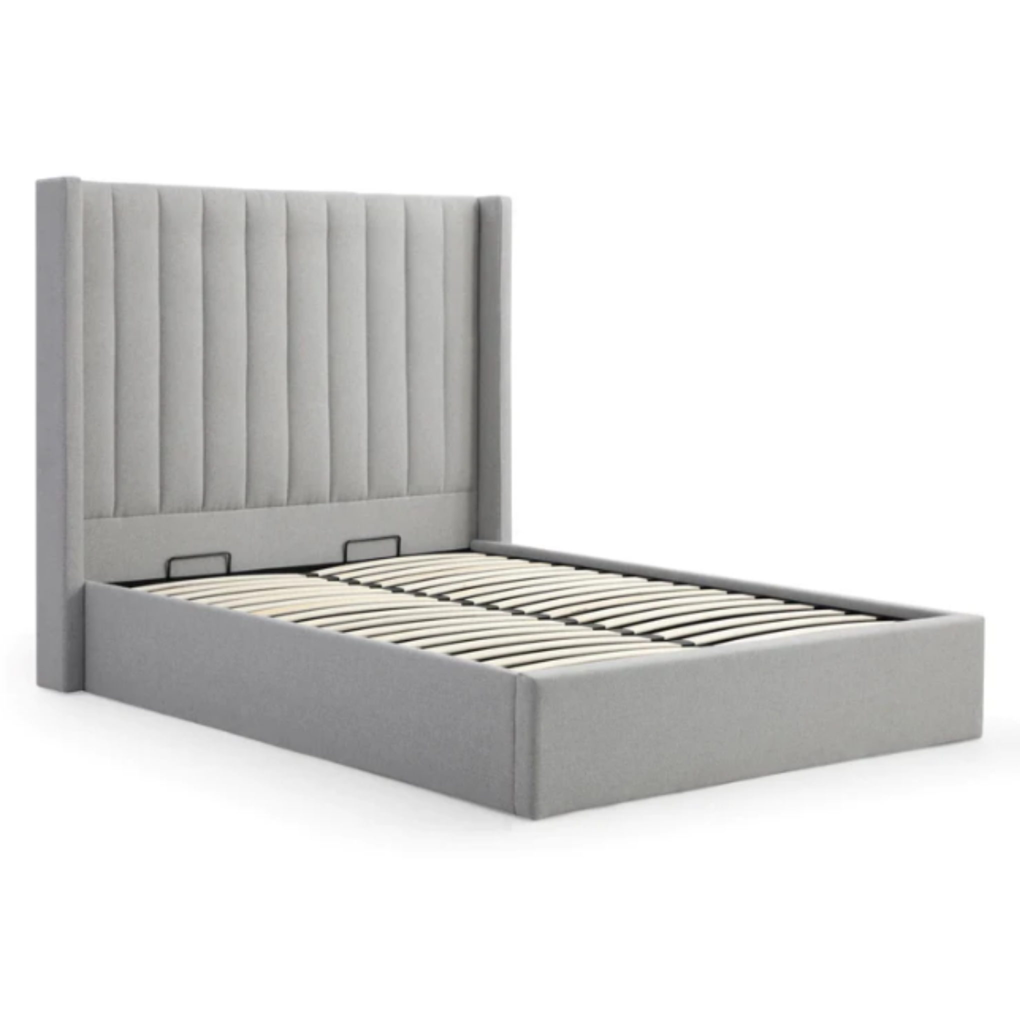 Neptune Grey Faux Wool Super King Emerson Ottoman Bed