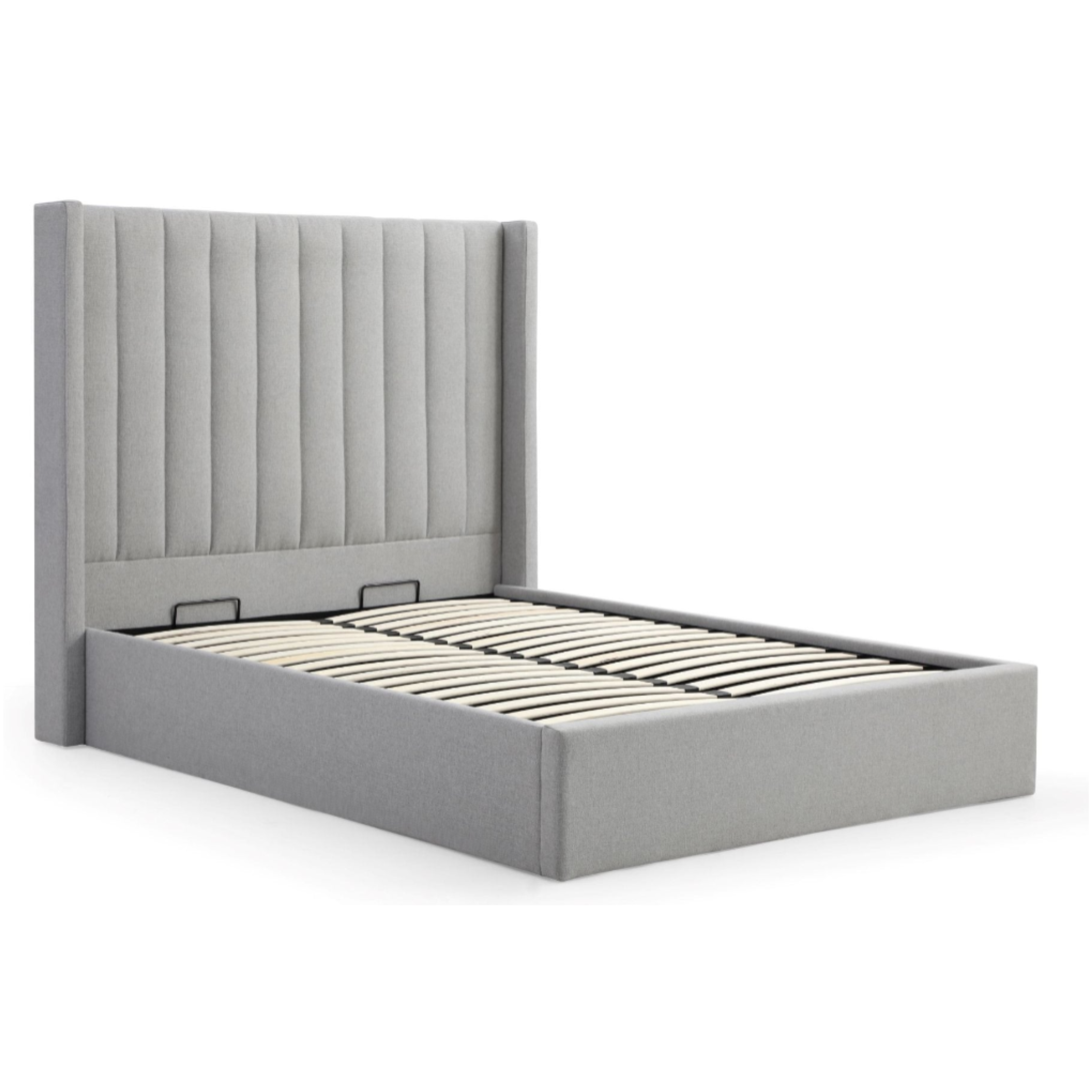 Neptune Grey Faux Wool Super King Emerson Multi-Lift Ottoman Bed