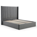 Athena Grey Velvet Super King Emerson Ottoman Bed