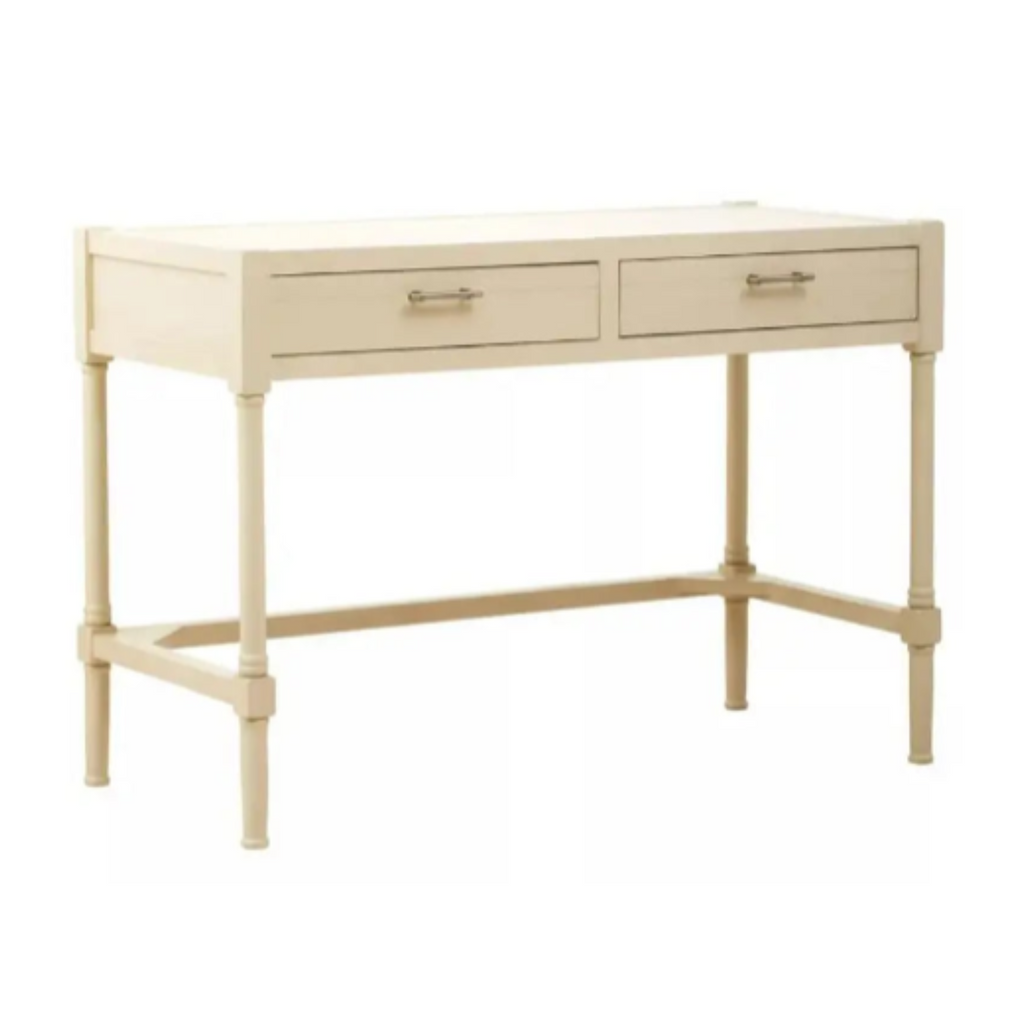 Heritage Two Drawer Antique Pearl Desk