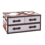 Kensington Townhouse Brown And White Genuine Cowhide Coffee Table