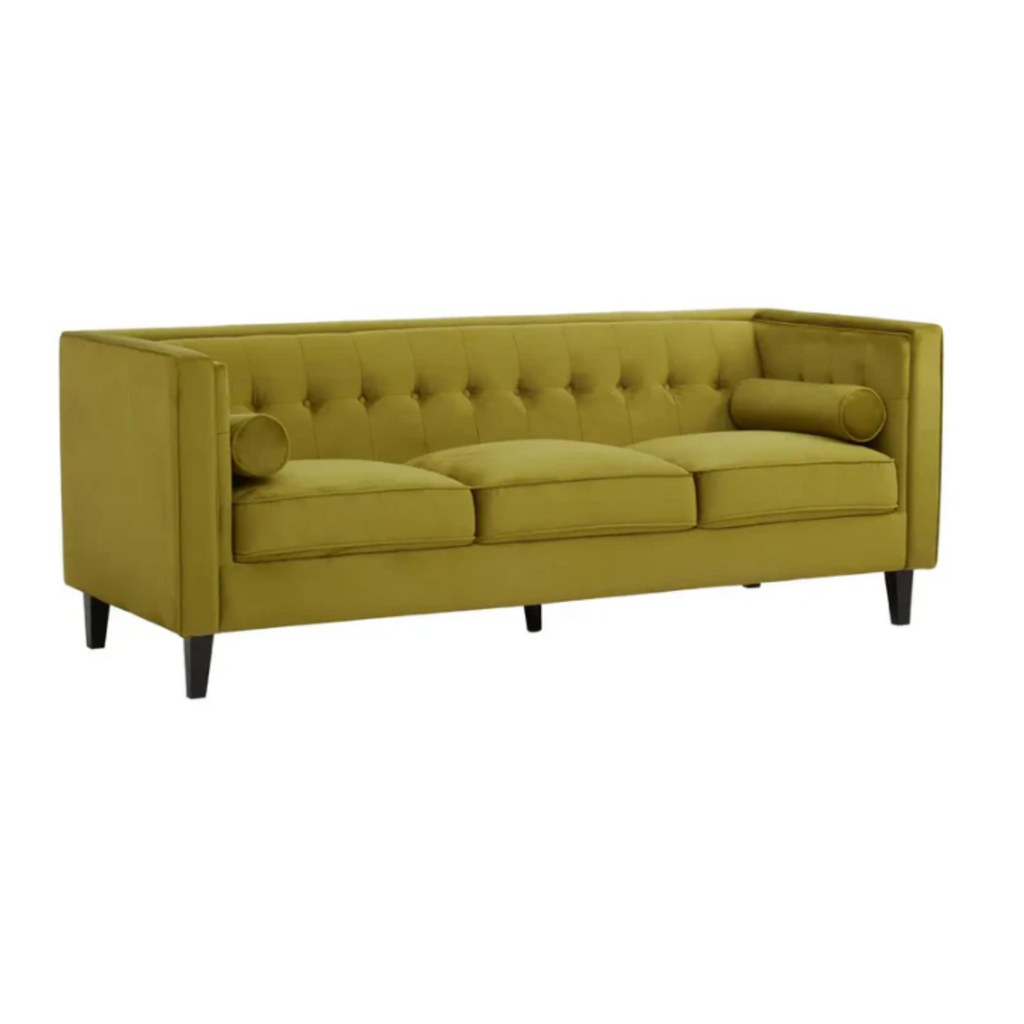 Helia Olive Velvet Sofa