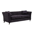 Sabrina Three Seat Grey Velvet Sofa