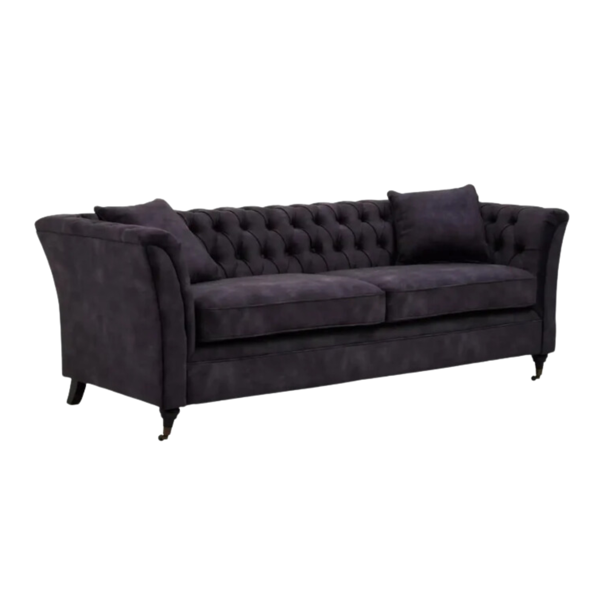 Sabrina Three Seat Grey Velvet Sofa