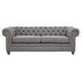 Stella Three Seat Grey Linen Sofa