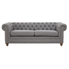 Stella Three Seat Grey Linen Sofa