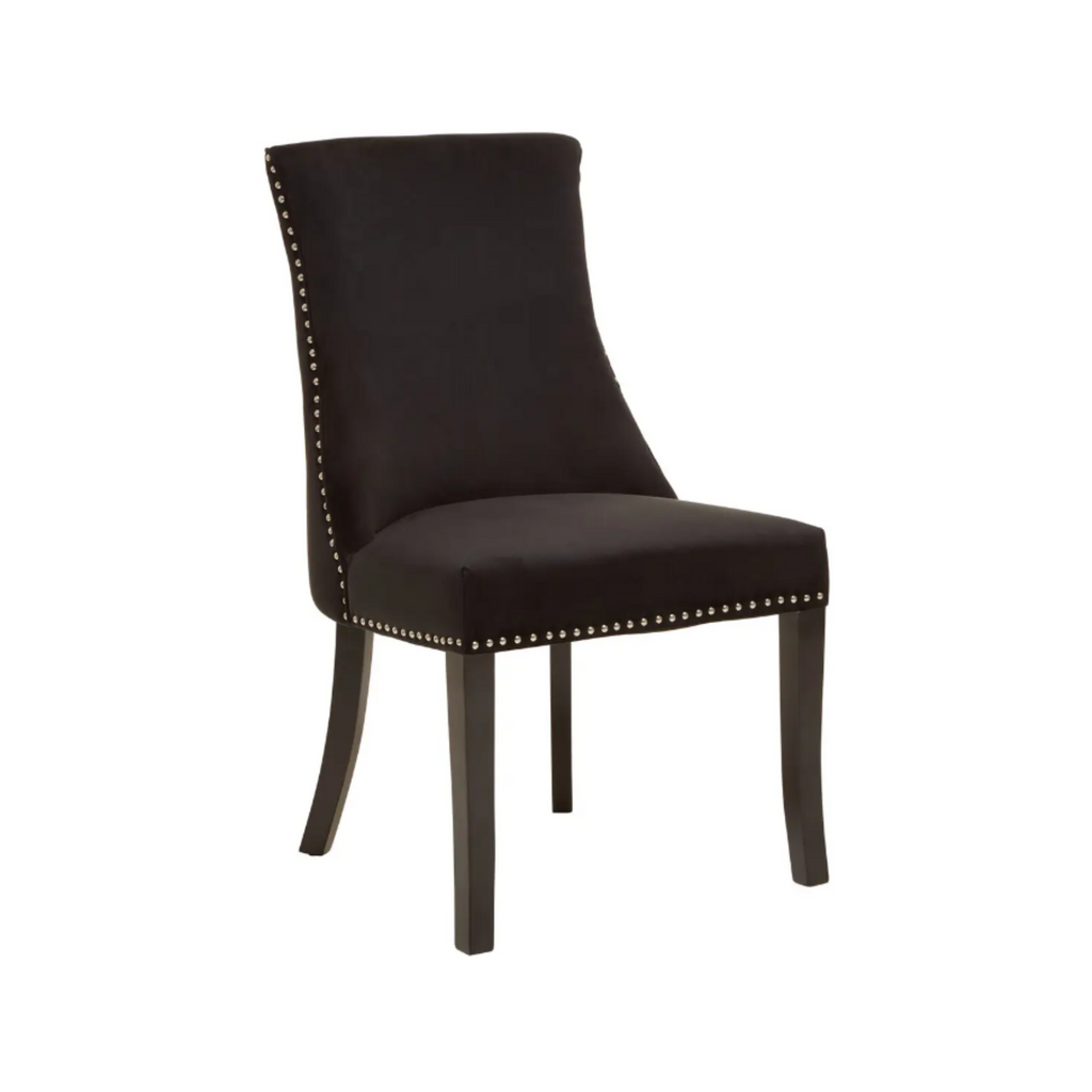 Kensington Townhouse Black Velvet Dining Chair