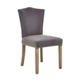 Kensington Townhouse Grey Velvet Dining Chair with Antique Legs