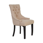 Kensington Townhouse Natural Linen Dining Chair with Dark Legs
