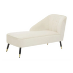 Yvette Cream Velvet Chaise Lounge
