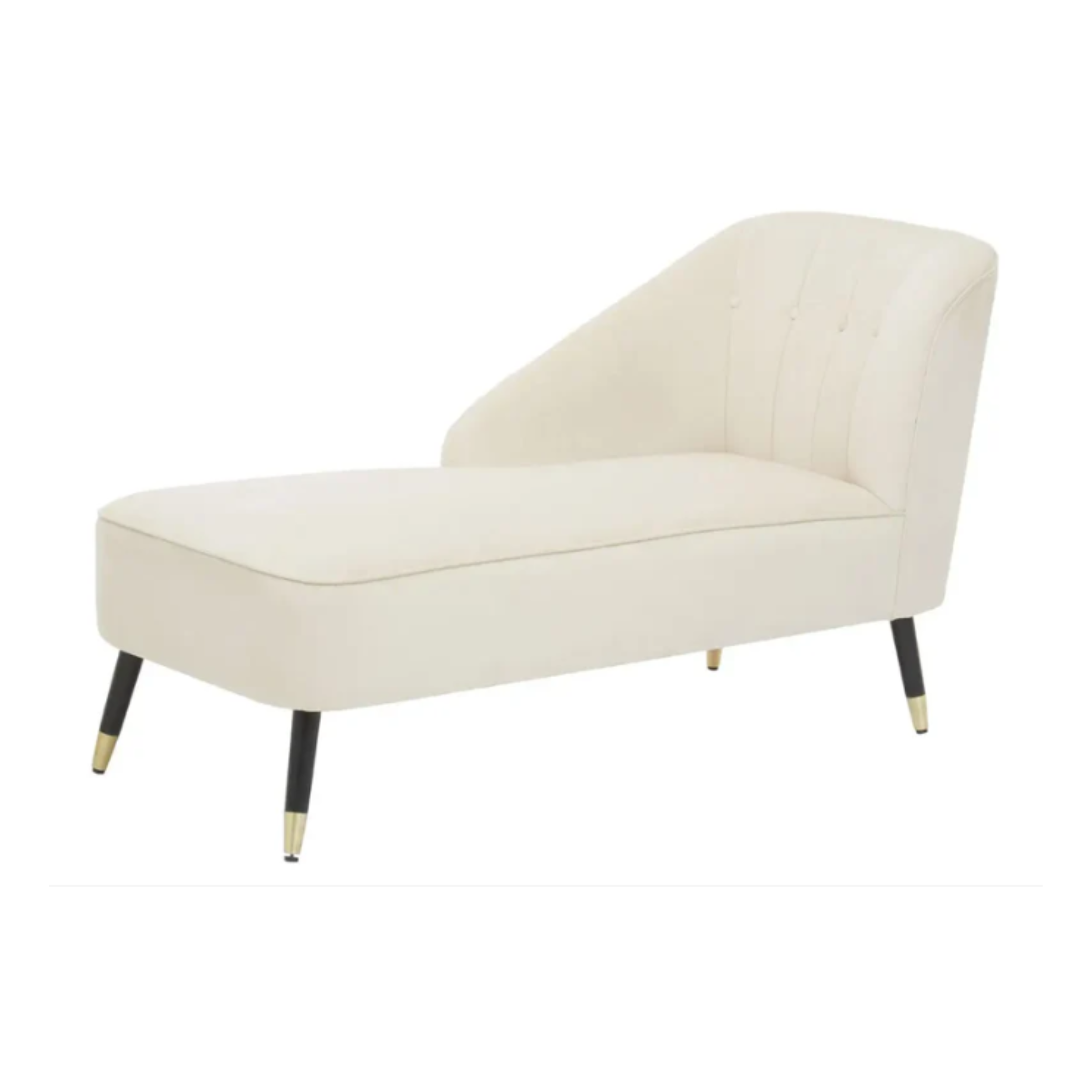 Yvette Cream Velvet Chaise Lounge