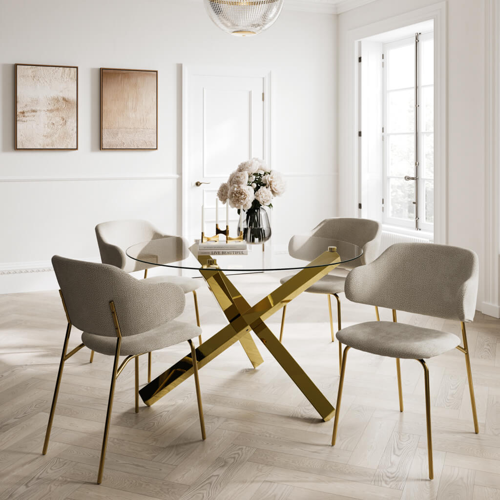 DORCHESTER WHEAT / GOLD DINING CHAIR (Set Of 2)