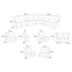 Excalibur Beige Lay-Z-Boy Style Fabric Power Recliner Corner Sofa