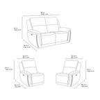 Majestic Grey Lay-Z-Boy Style Fabric Power Recliner 2 Seater Sofa