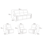 Majestic Grey Lay-Z-Boy Style Fabric Power Recliner 3 seater