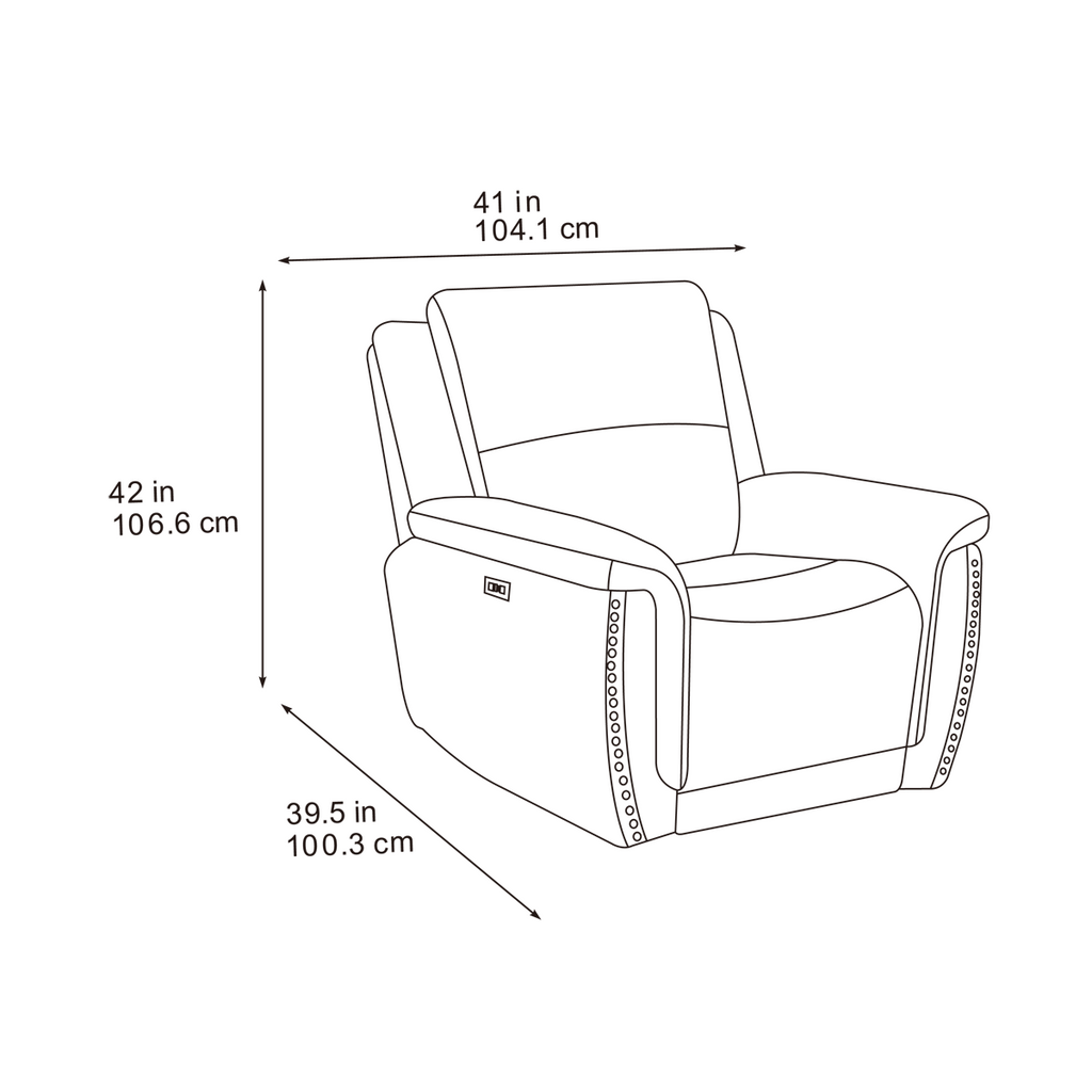 Majestic Grey Lay-Z-Boy Style Fabric Power Recliner Armchair
