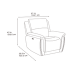 Majestic Grey Lay-Z-Boy Style Fabric Power Recliner Armchair