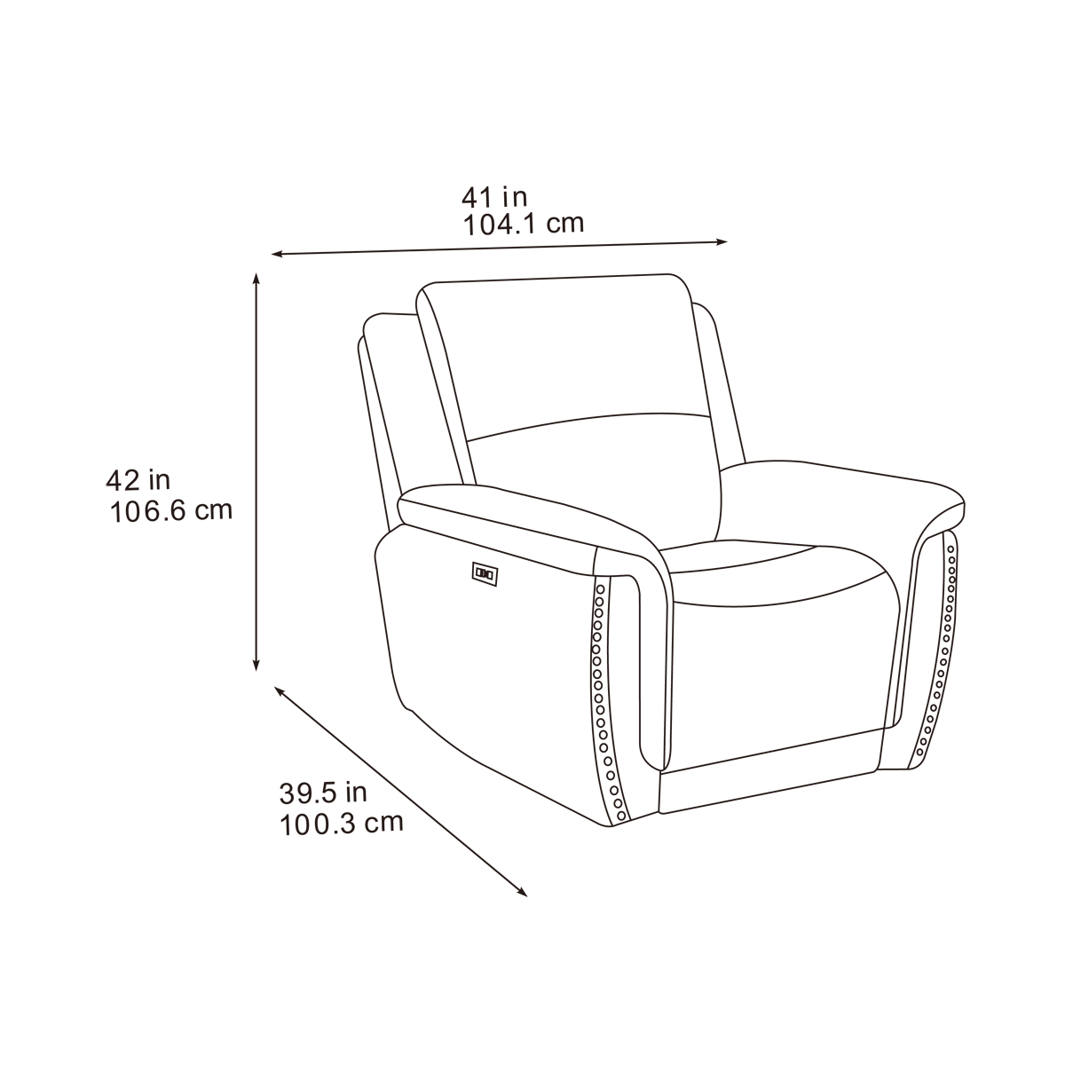 Majestic Grey Lay-Z-Boy Style Fabric Power Recliner Armchair