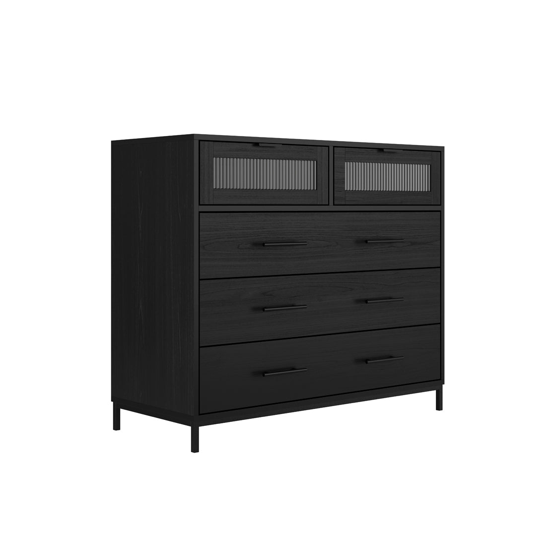 EDISON MATTE BLACK / REEDED CHEST