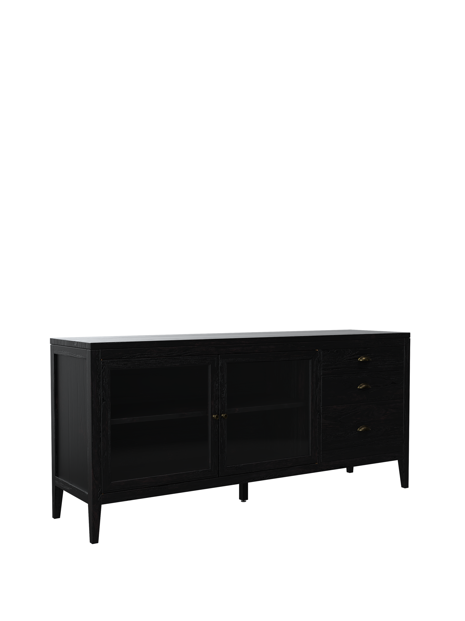 Elmhurst Black 2 Door 3 Drawer Sideboard