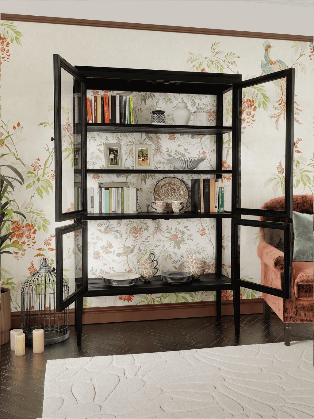Elmhurst Black 4 Door Display Unit