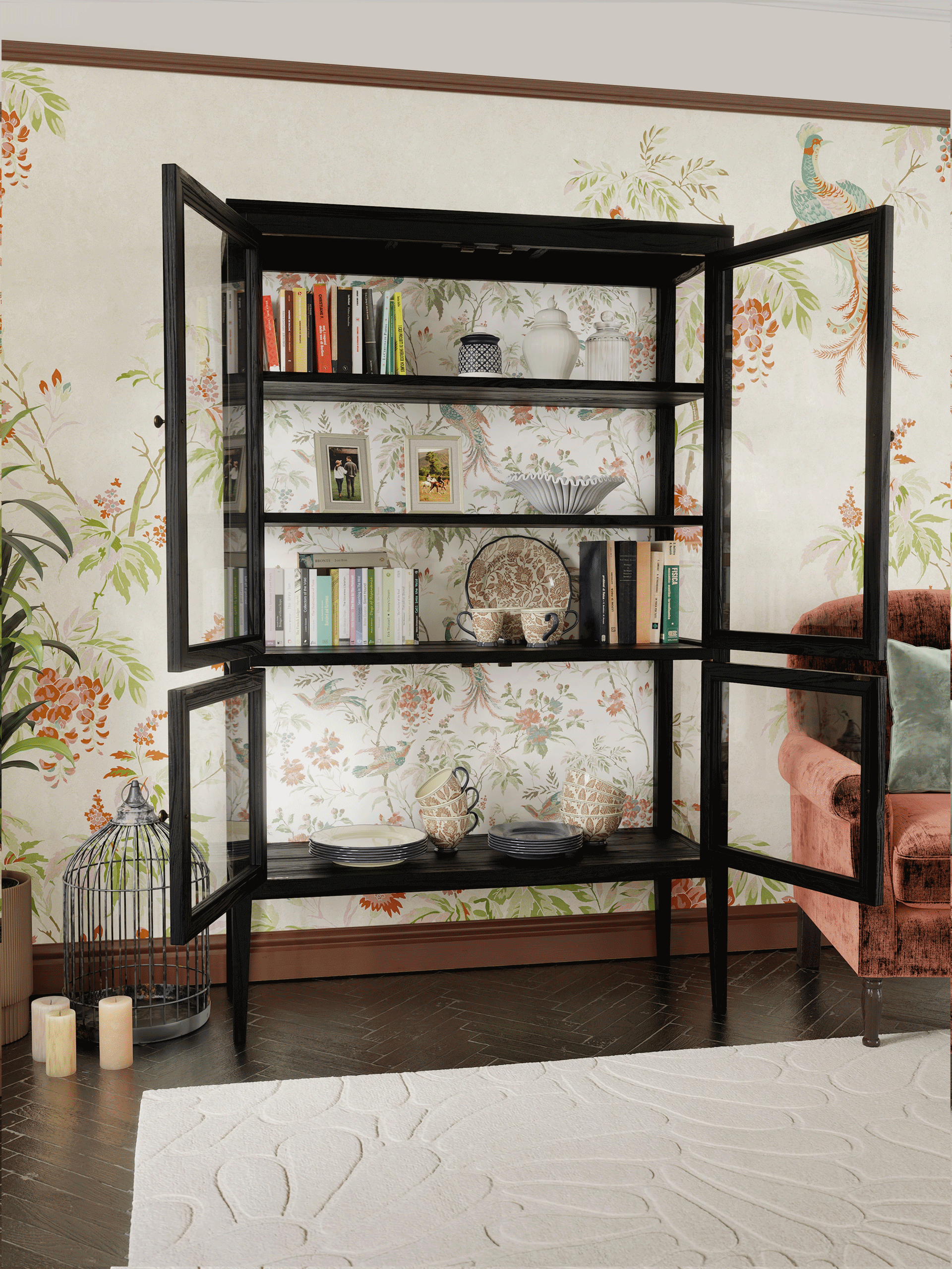 Elmhurst Black 4 Door Display Unit