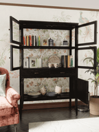 Elmhurst Black 6 Door 2 Drawer Display Unit